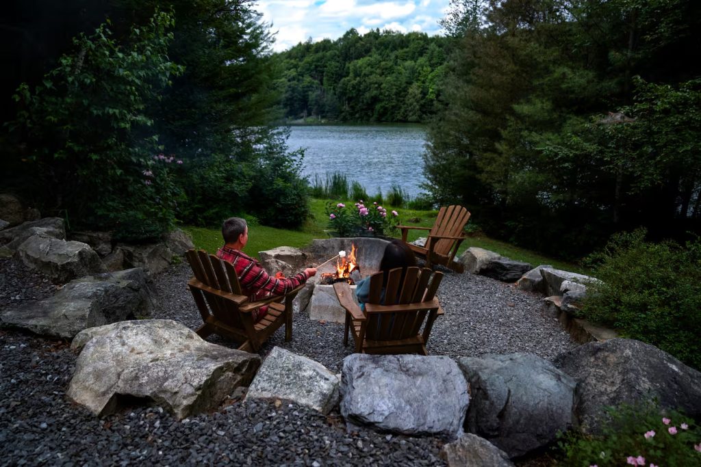 vermont tree cabin firepit 2